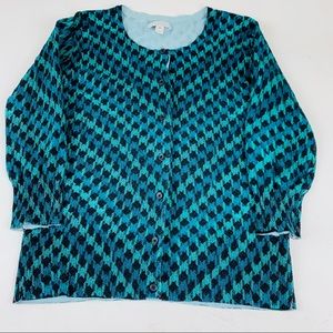 Dana Buchman Sweater -3/4Sleeve-Medium -Green